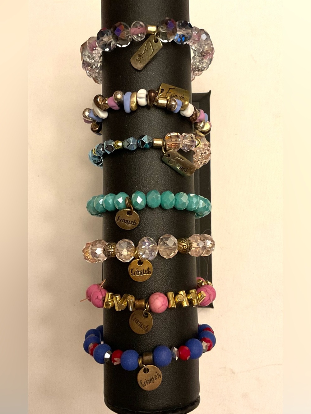Lot of 7 ERIMISH EXTENDED SIZE BRACELETS for Large Wrist Pius Size Multicolor